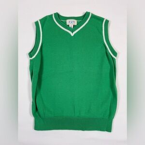 THE CHILDREN'S PLACE Boys Y2K Preppy 100% Cotton Kelly Green Knit Sweater Vest S